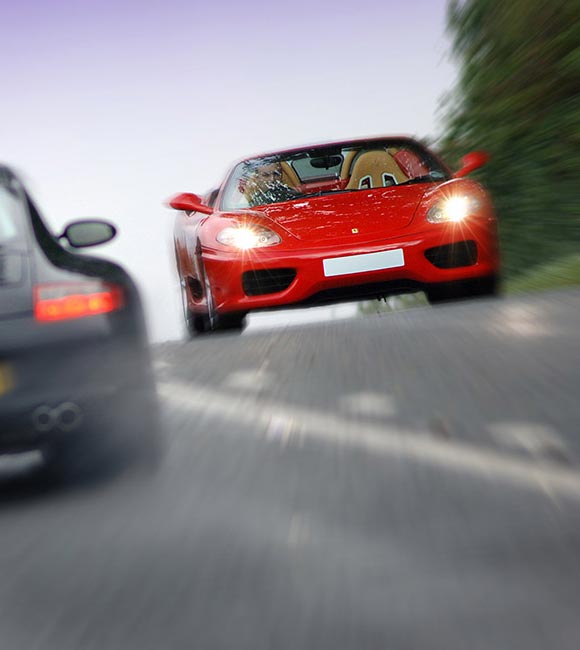 Photo compositing and manipulation: Porsche and Ferrari
